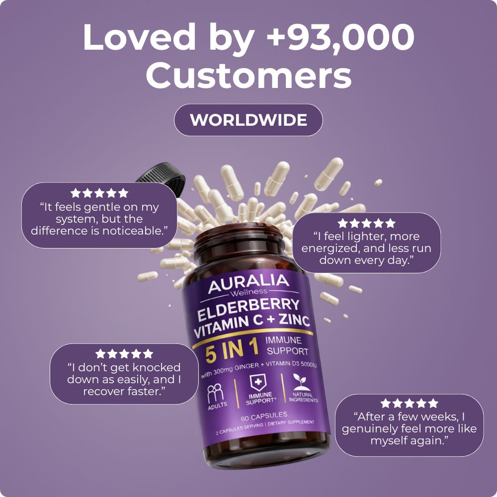 Gut Support Complex with Elderberry, Zinc & Vitamin C by Auralia Wellness™